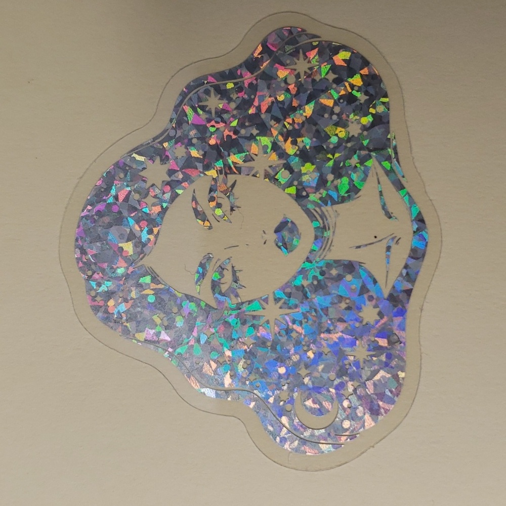 HOLOGRAPHIC Cosmic Lady WATERPOOF Sticker